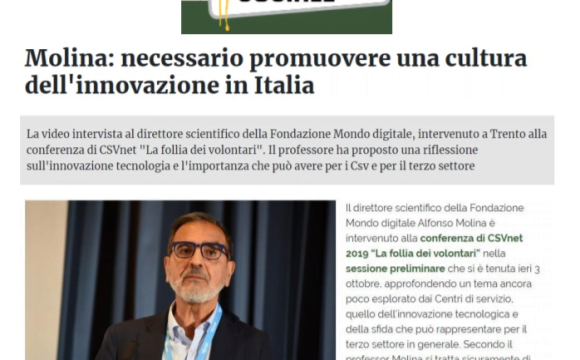 Molina: necessario promuovere una cultura dell’innovazione in Italia